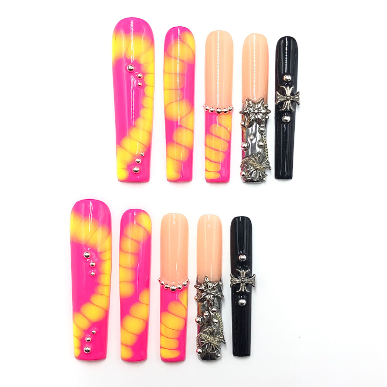 Metallic Insect & Gradient Glam Nails CR23